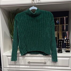 Art Class Forest Green Ribbed Turtleneck Sweater